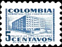 Colombia - 1952 - Taxes - 5 Ctvs - Azul y Blanco - Scott 601 A253 - El 2Âº sello más pequeño del mundo - 0
